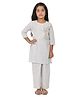 CLOTH BITES Three Fourth Sleeves Lace Embellished Kurta With Pant - Grey