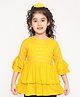 ISHTI Three Fourth Sleeves Sequin Detailed Top - Yellow