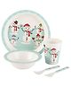 VOIDROP Baby Melamine Dinner Set Snow man Print Pack of 5 - Multicolor