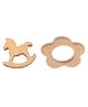 Domenico Natural Steam Beech Wood Teether Pack of 2 (Design may vary)