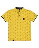 Earth Conscious  Half Sleeves Abstract Print Tee - Yellow