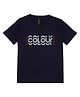 Earth Conscious Half Sleeves Text Printed Tee - Navy Blue