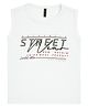 Earth Conscious  Sleeveless Street Text Printed Tee - White