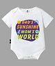 The Peppy Tend 100% Cotton Half Sleeves Dads Sunshine Moms World Text Printed Onesie   - White