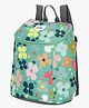Genie 14 Inches Small Backpack Lightweight Water-Resistant College Bag 13.5L With Flower Power Print -Turquoise