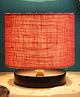 Devansh Pink Jute Shade  Lamp with  Black  Wood Base