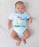 BLUSHES 100% Cotton Mothers Day Theme Half Sleeves My First Mothers Day Text Printed Onesie - Powder Blue