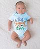 BLUSHES 100% Cotton Mothers Day Theme Half Sleeves Best Mom Ever Text Printed Onesie - Powder Blue
