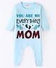 BLUSHES 100% Cotton Mothers Day Theme Full Sleeves You Are My Everything Mom Text Printed Romper - Powder Blue
