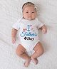 BLUSHES 100% Cotton Fathers Day Theme Full Sleeves My 1st Fathers Day Text Printed Onesie - White