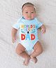 BLUSHES 100% Cotton Fathers Day Theme Half Sleeves Worlds Best Dad  Text Printed Onesie - Powder Blue