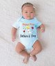 BLUSHES 100% Cotton Fathers Day Theme Half Sleeves Happy First Fathers Day Text Printed Onesie - Powder Blue