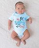 BLUSHES 100% Cotton Fathers Day Theme Half Sleeves My First  Fathers Day Text Printed Onesie - Powder Blue