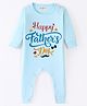 BLUSHES 100% Cotton Fathers Day Theme Full Sleeves Text Printed Romper - Powder Blue