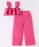 Kookie Kids Solid  Singlet Top & Lounge Pants Set - Fuchsia