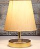 Devansh off-white cotton Round Metal Gold  Table Lamp