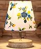 Devansh Multicolor cotton  Round white brushed wood Table Lamp