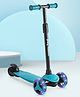 Play Nation Rapido Premium Kids Scooter with Aluminum Handle & Flashing LED Wheels - Teal Blue