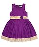 Young Birds Sleeveless Brocade Border Designed Ethnic Dress - Violet