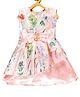 Young Birds Sleeveless Floral Printed & Bow Applique Detailed Dress - Pink