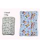 JIN Baby Quilt - Grey & Jumbo Blue ( Pack of 2 )