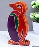 Golden Peacock Penguin Shape Leather Piggy Bank For Kids - Multicolor