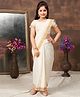Aarika Silk Half Sleeves Onam Style Coordinating Blouse & Saree Set - Cream