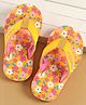 Cute Walk by Babyhug Slip On Flip Flops Floral Print - Yellow & Pink