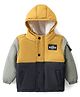 Babyhug Woven Full Sleeves Hooded Jacket with 3D Applique - Mustard Yellow