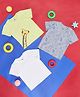 YU by Pantaloons Pack Of 3 Half Sleeves Striped & Dianosaur Printed Tees - Multi Colour