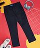 YU by Pantaloons Cotton Lycra Solid Trousers - Navy Blue