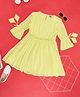 YU by Pantaloons Three Fourth Bell Sleeves Solid Dress - Lime