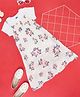 YU by Pantaloons Floral Printed Dress With Half Sleeves Tee - White