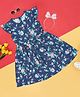 YU by Pantaloons Frill Sleeves Floral Printed Dress - Navy Blue