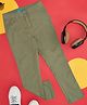 YU by Pantaloons Cotton Lycra Solid Trousers - Olive Green