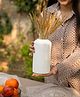 Arte Casa Snow White vase With Set Of 40 Rustic Grass Stems