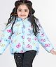 Babyhug Full Sleeves Hooded Jacket with Butterfly Print - Sky Blue