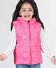 Babyhug Sleevless Hooded Jacket with Floral Print - Pink