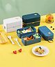 Elecart Portable Double Layer Seal Leak proof Food Grade Material Lunch Box For Kids Student with Spoon and Fork  Random Color