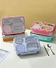 Elecart 4-Compartment Stainless Steel Bento Lunch Box with Bowl | Leak-Proof Tiffin Box for Office, School, Adults & Kids | BPA-Free | 800ml + 150ml Capacity (Pack 1 Random Colour)
