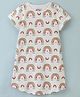 Nite Flite Cotton Knit Half Sleeves Watermelon  Printed Night Dress - Off White