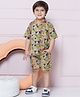 AJ Dezines Cotton Half Sleeves Abstract Printed Shirt & Shorts Set - Green