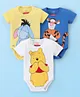 Babyhug Disney Cotton Knit Half Sleeves Onesies with Winnie The Pooh Graphics Pack of 3 - Multicolour