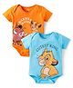 Babyhug Disney Interlock Knit Half Sleeves Onesies with The Lion King Print Pack of 2 - Light Blue & Orange