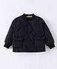 Kookie Kids Full Sleeves Padded Jacket with Pockets - Black
