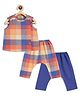 Tiber Taber  Sleeveless Checked Jhabla & Pant  Set - Multi Colour
