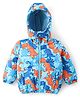 Babyhug Full Sleeves Hooded Jacket with Dino Print - Blue