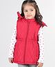 Babyhug Sleeveless Solid Colour Jacket with Removable Hood &  Pocket Detailing - Red