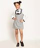 One Friday Full Sleeves Checked & Bow Detailed Dress - Black