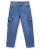 Primo Gino Cotton Woven Full Length Cargo Fit Denim Jeans - Light Blue